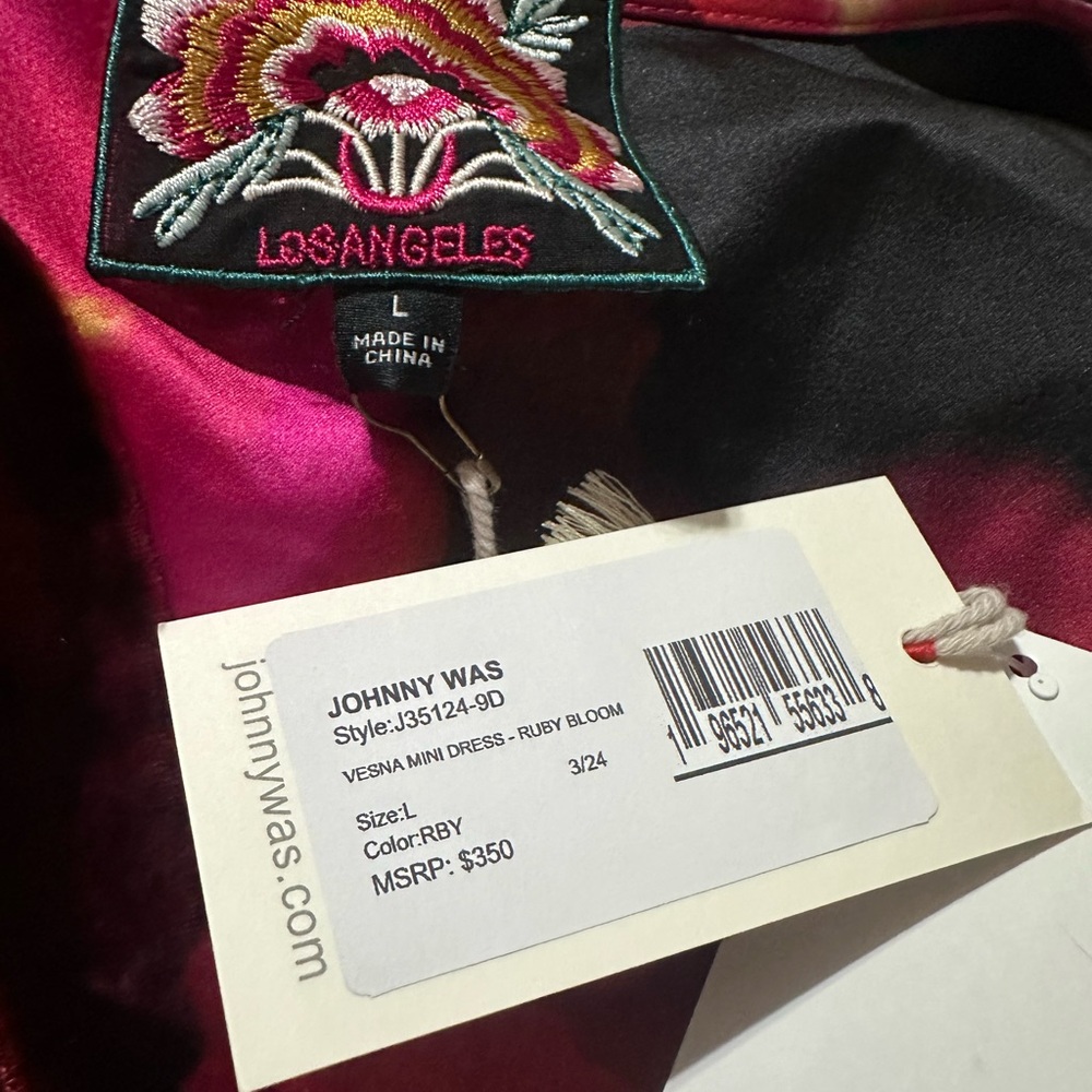 NWT JOHNNY WAS Vesna Floral Bloom Placement Print Velvet  Shift Dress - Picture 7 of 8